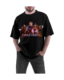 MENS CAPTAIN AMERICA COLLECTION(BLACK)S,M,L,XL,XXL