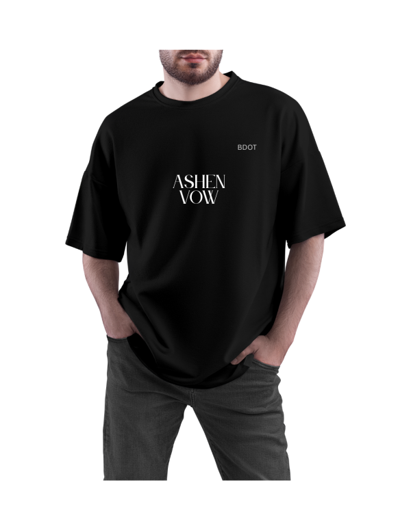 MENS BLACK OVERSIZED TSHIRT - Image 2